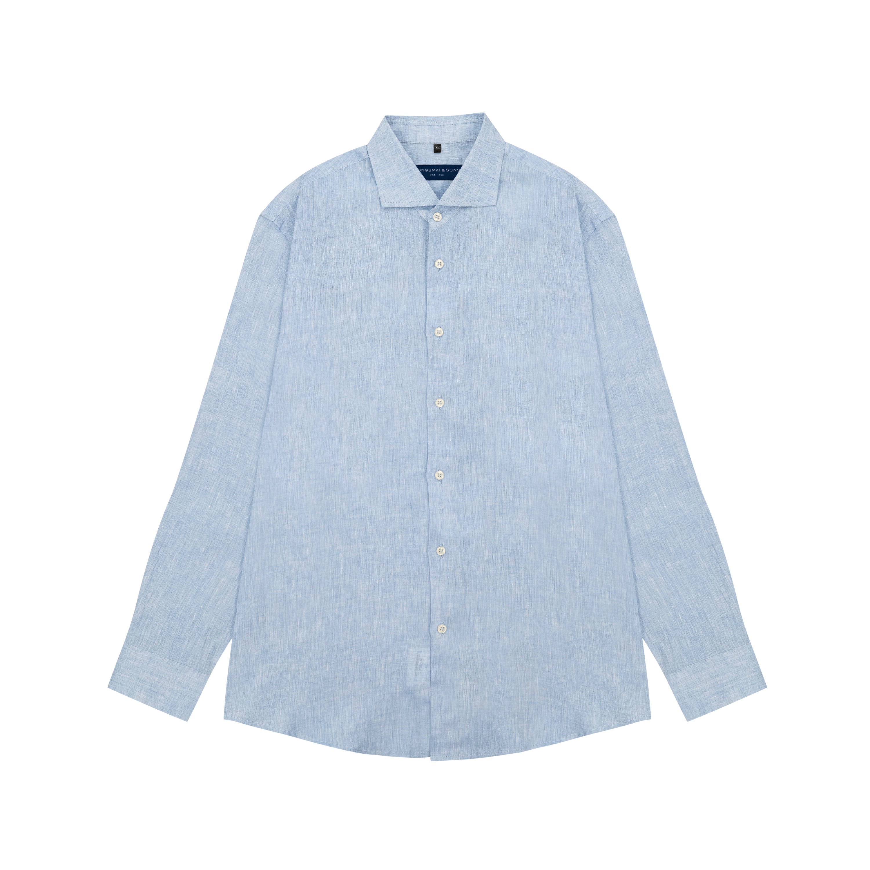 Light blue checkered shirt on a white background