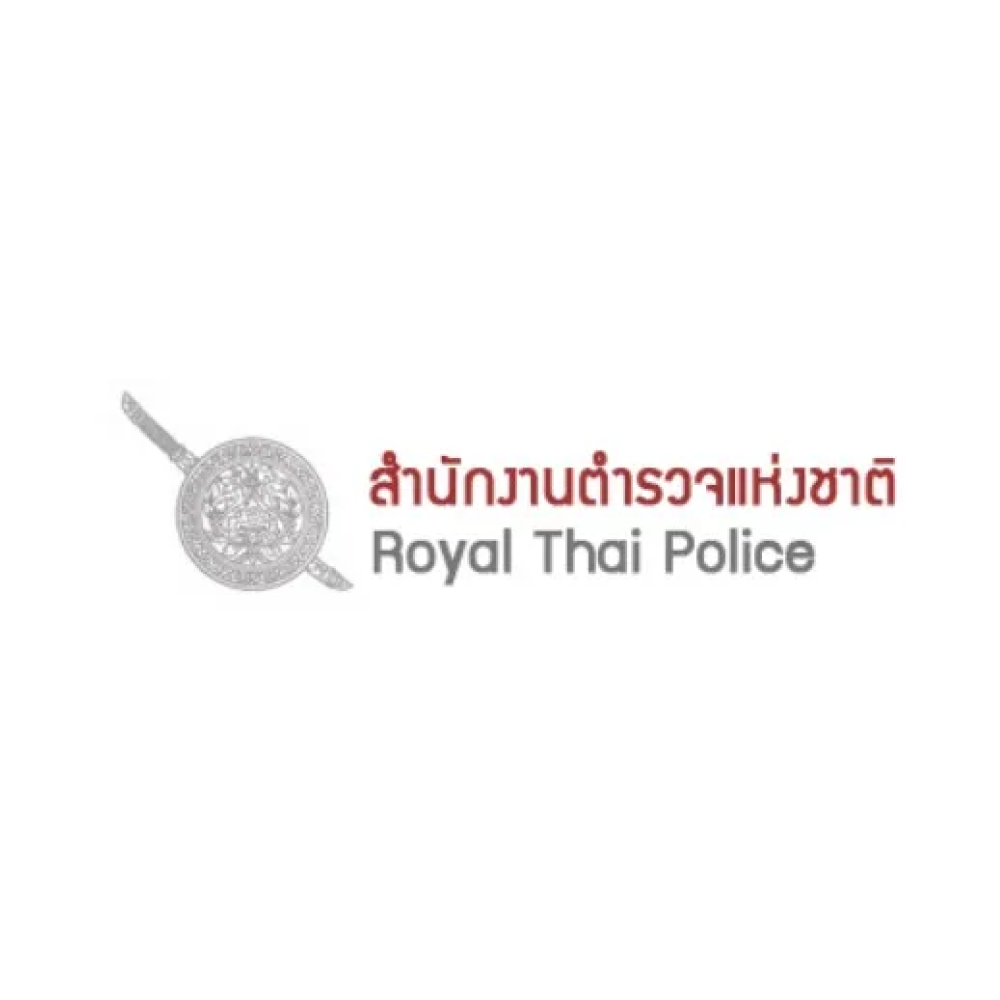 Logo of the Royal Thai Police with Thai and English text.