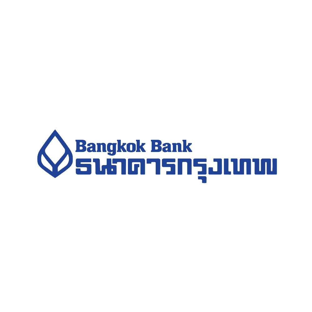 Bangkok Bank logo with blue text and logo on white background