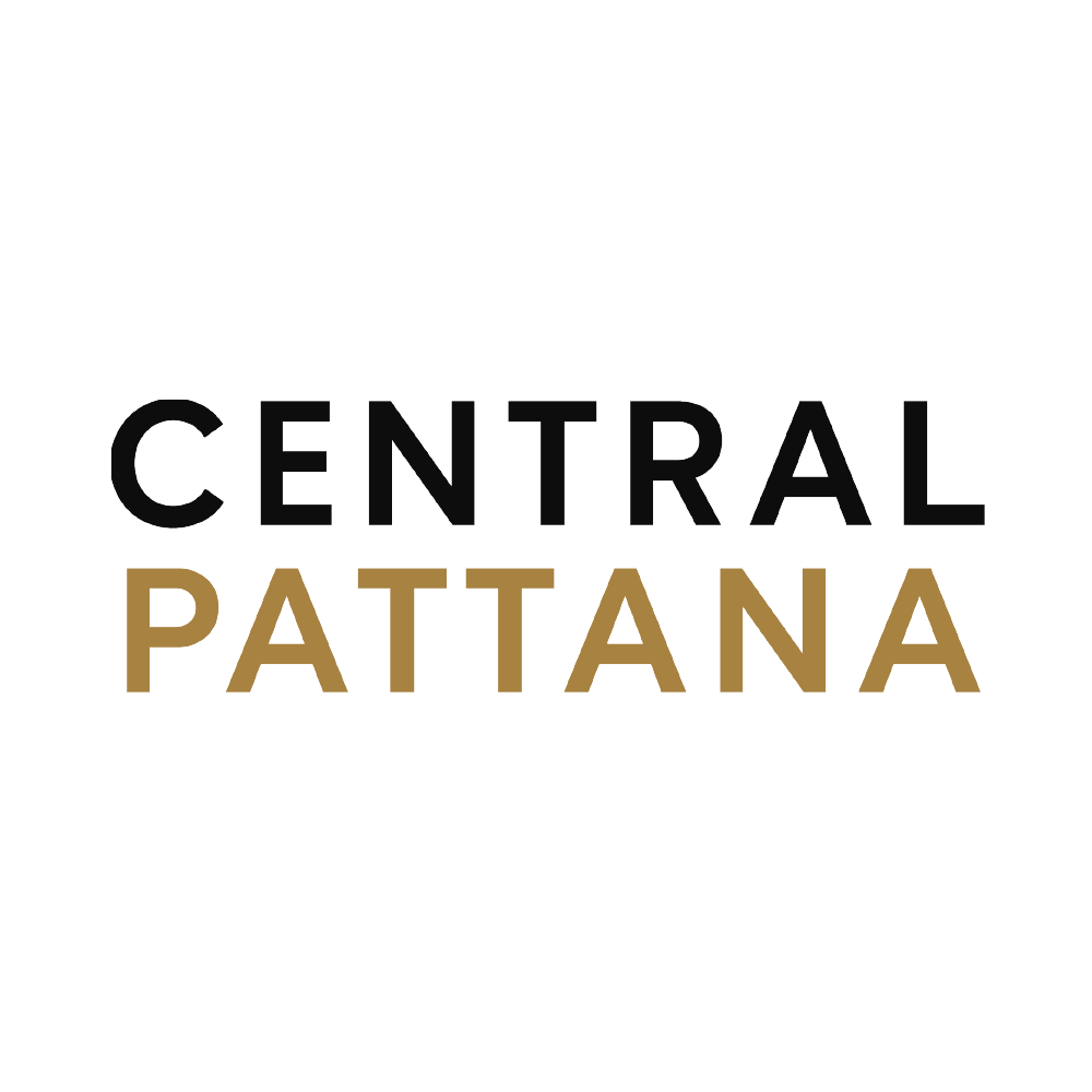 Logo with 'CENTRAL PATTANA' text in black and gold on a white background